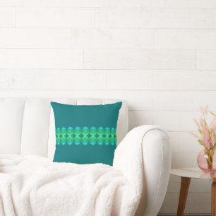Teal Green Pattern Accented Cushion