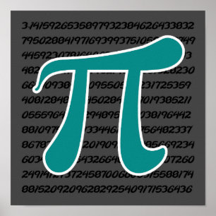 Teal Green Pi symbol Poster
