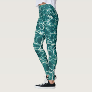 Teal Green Pool Pattern Leggings