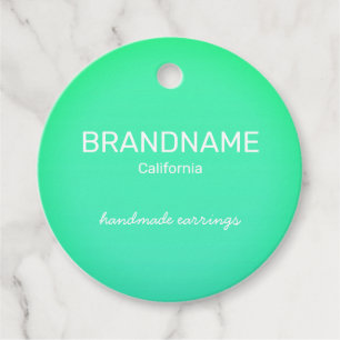 Teal Green Rainbow Colour Gradient Packaging Tags