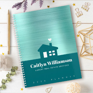 Teal Green Real Estate Broker Professional House Planner