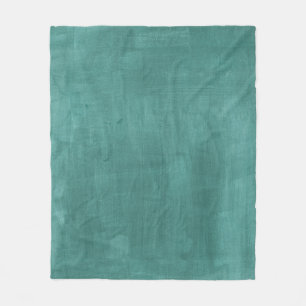 Teal Green Retro Watercolor Texture Fleece Blanket