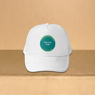 Teal Green Round Business Brand on Trucker Hat