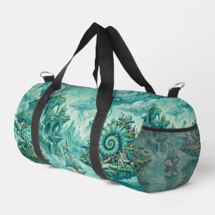 Teal Green Seascape Dream Surreal Fantasy Duffle Bag
