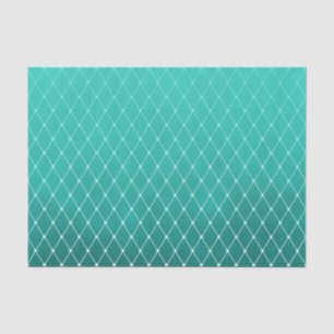 Teal Green Smudge Colour with Diamond Pattern Tissue Paper