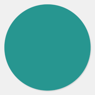 Teal Green Solid Colour Classic Round Sticker