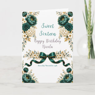 Teal Green Sweet Sixteen Card