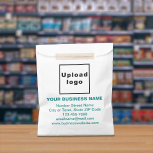 Teal Green Text Business Brand on Paper Bag