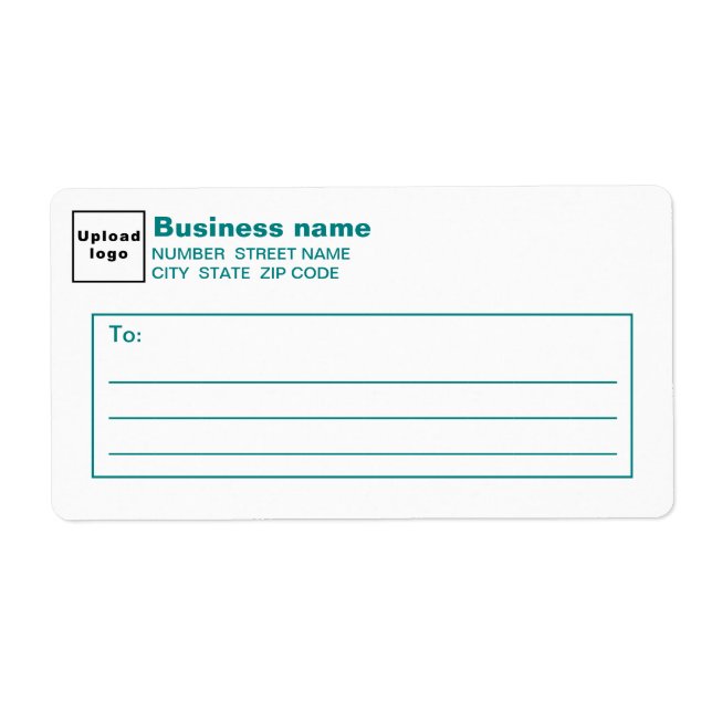 Teal Green Text Business Shipping Label (Front)
