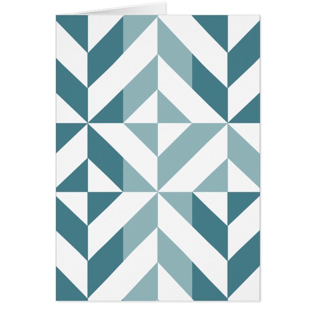 Teal Green Two Tone Geometric ZigZag (Front)