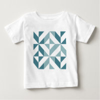 Teal Green Two Tone Geometric ZigZag