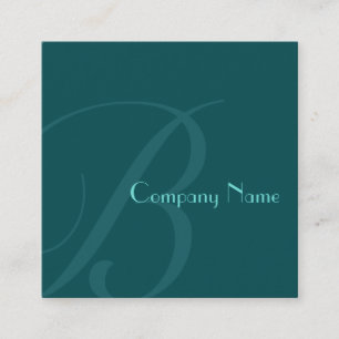 Teal Green Two Toned Square Business Card