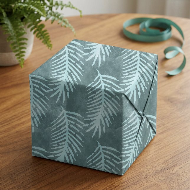 Teal Green Watercolor Tropical Leaf Tissue Paper (Teal Green Watercolor Tropical Leaf Tissue Paper)