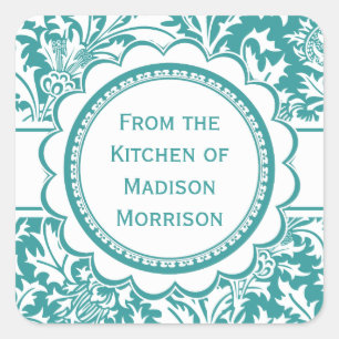 Teal Green William Morris Canning Jar Labels