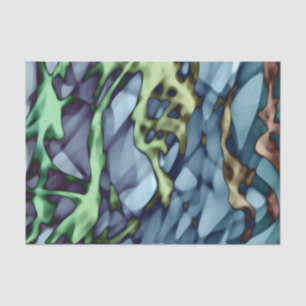 Teal Green Yellow Orange Gold Red Abstract Art Ki Tissue Paper