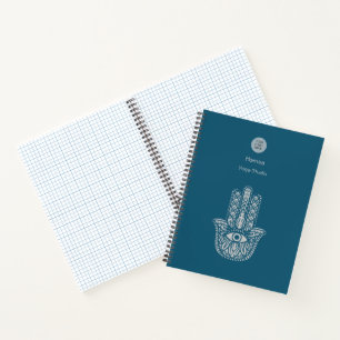 Teal Green Yoga Studio Hamsa Customisable Notebook