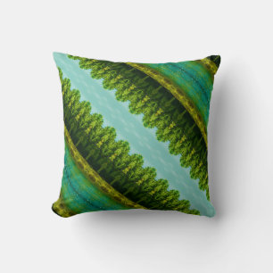 Teal Greens and Lime Vibrant Cushion