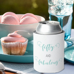 Teal Grey 50 and Fabulous Birthday Can Cooler