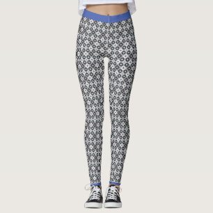 Teal, Grey and White Pattern  Leggings