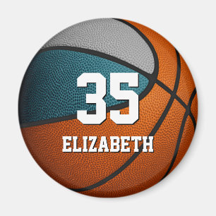 teal grey basketball sports team colours magnet