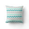 Teal Grey Chevron Decorative Pillow