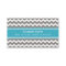 Teal Grey Chevron Retro Mum Calling Cards