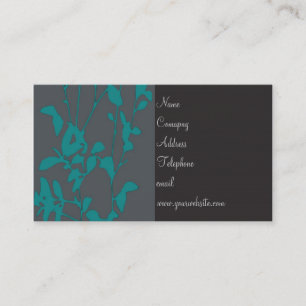 Teal grey retro foliage Profile Card