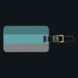 Teal, Grey Stripes Luggage Tag<br><div class="desc">A grey and teal striped pattern feautring broad,  horizontal stripes forming a colourful geometric image.</div>