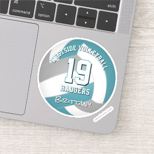 teal grey volleyball player girls boys team gifts