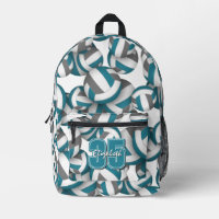 Teal grey volleyball team colours w jersey number