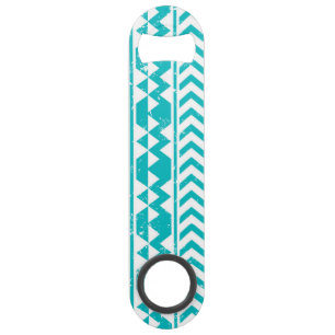 Teal Grunge Aztec Tribal Pattern