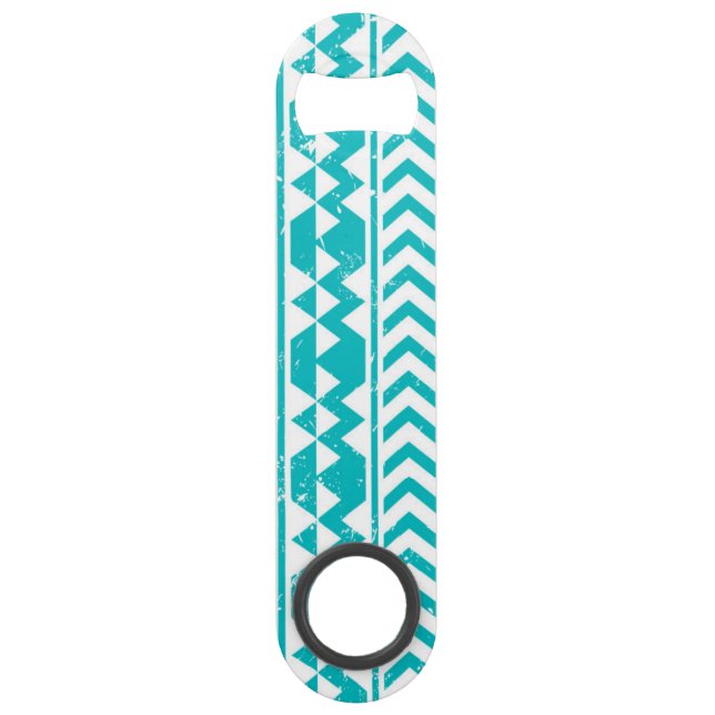 Teal Grunge Aztec Tribal Pattern (Front)