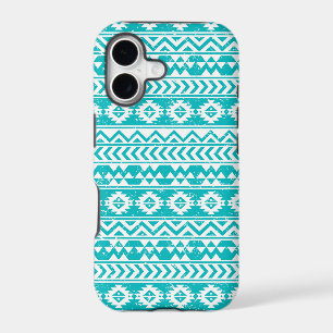 Teal Grunge Aztec Tribal Pattern