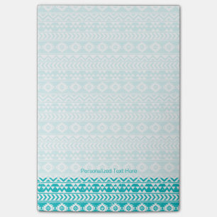 Teal Grunge Aztec Tribal Pattern Post-it Notes