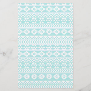 Teal Grunge Aztec Tribal Pattern Stationery
