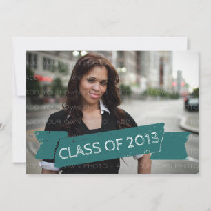 Teal Grunge Banner 2013 Grad Invitation