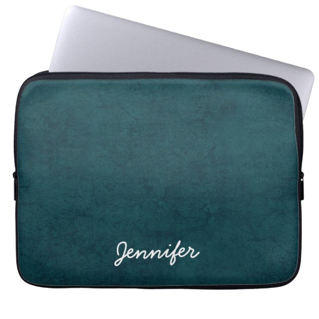 Teal Grunge Damask Custom Name Sleeve Gift (Front)