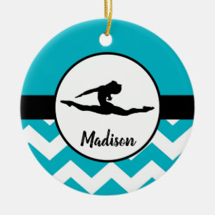Teal Gymnastics Ornament
