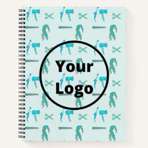 Teal hairdresser business pattern notebook
