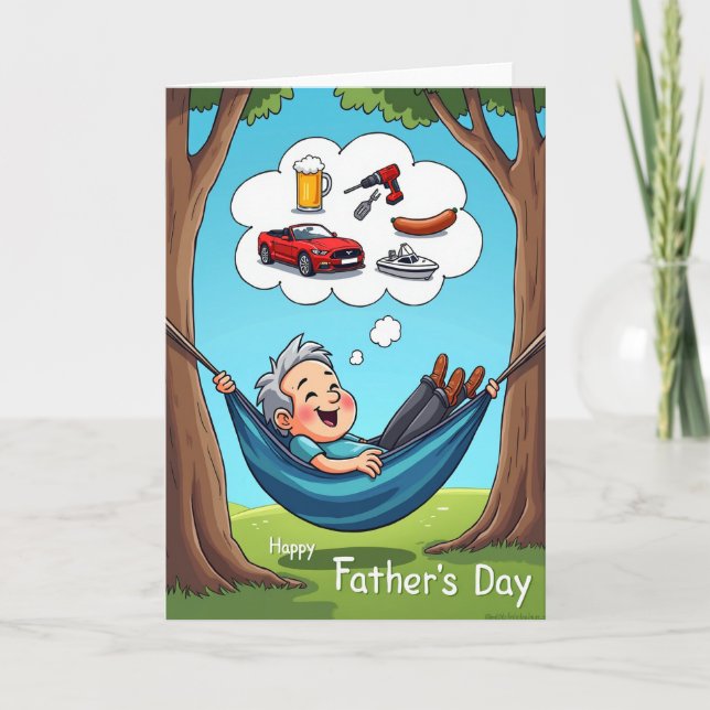 Teal Hammock Fathers Day Card (Front)