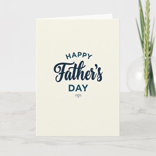 Teal Happy Fathers Day Heart Card (Front)