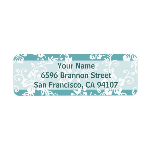 Teal Hawaiian Address Labels (Front)