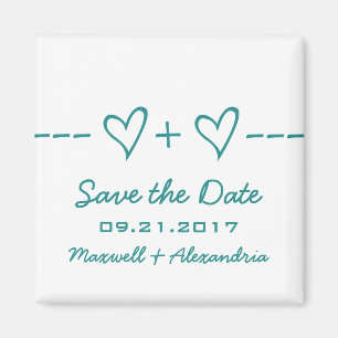 Teal Heart Equation Save the Date Magnet