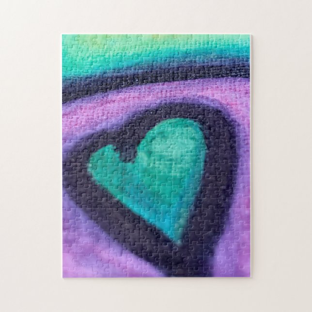 Teal Heart Painting Jigsaw Puzzle (Vertical)