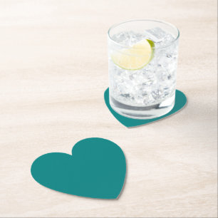 Teal Heart Paper Coaster