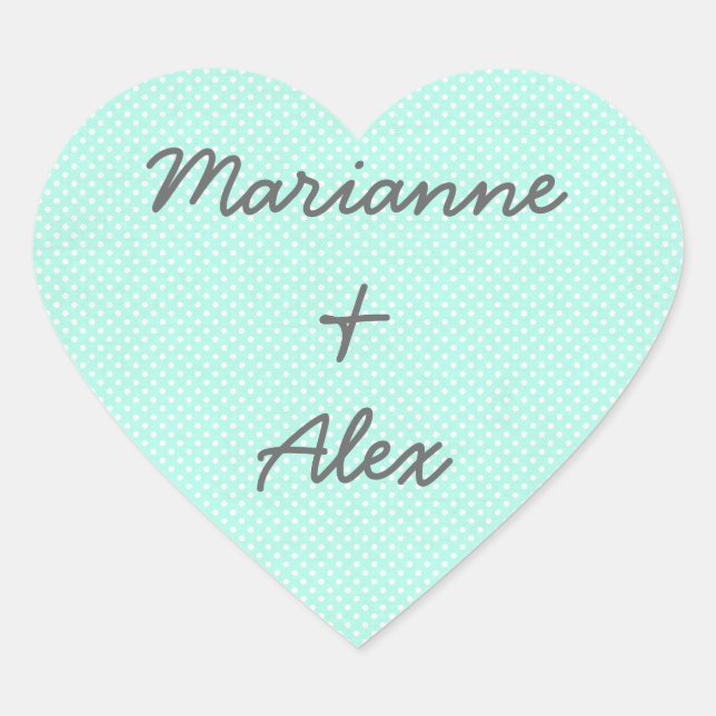 Teal Heart Stickers Couples Wedding Favours (Front)