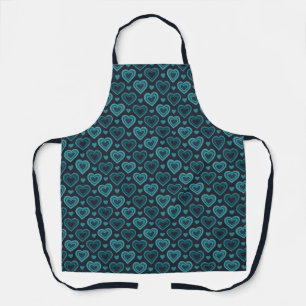 Teal Hearts Apron