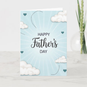 Teal Hearts Fathers Day Card
