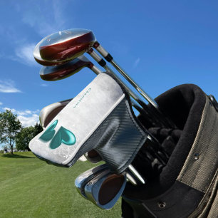 Teal Hearts Personalised Golf Head Cover