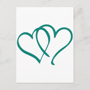 Teal Hearts Postcard